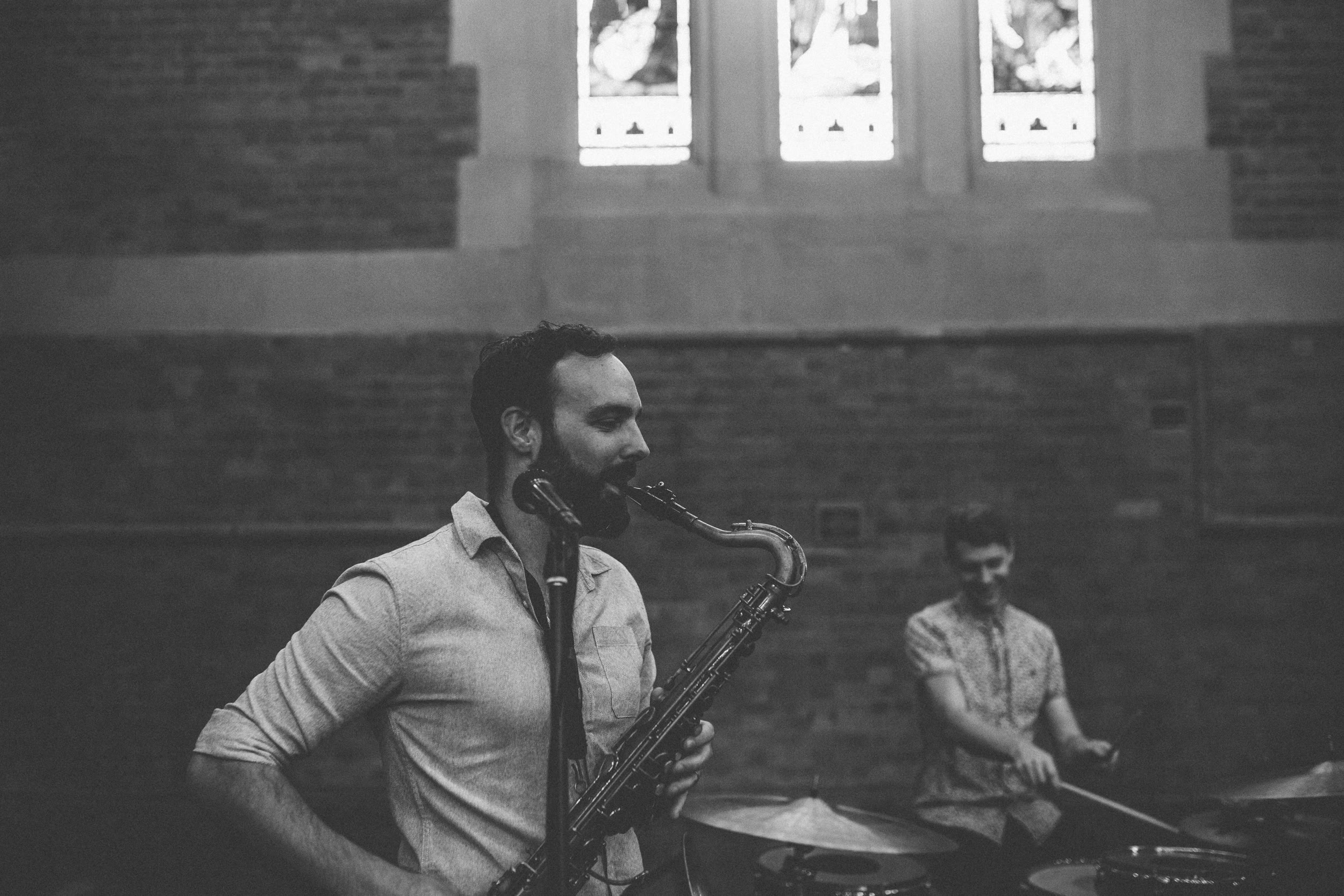 Saxophone student in a lesson